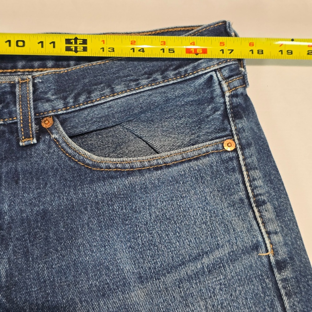 Levis 505 Regular Fit Straight Leg Jeans Mens 34x29 Blue Denim 00505-0216 - Picture 10 of 16